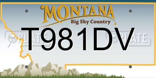 T981DV Montana License Plate