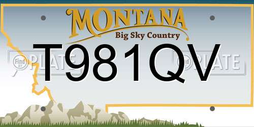 T981QV Montana License Plate