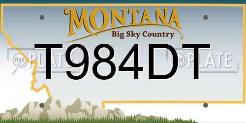 T984DT Montana License Plate