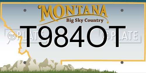 T984OT Montana License Plate