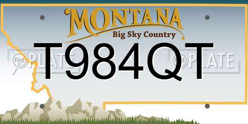 T984QT Montana License Plate