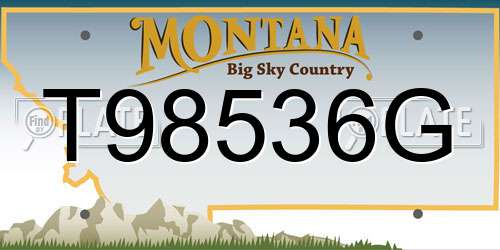 T98536G Montana License Plate