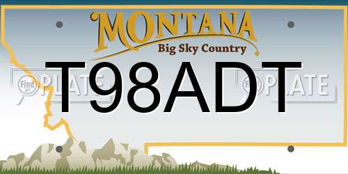 T98ADT Montana License Plate