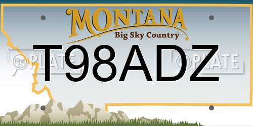 T98ADZ Montana License Plate