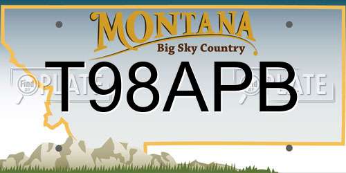 T98APB Montana License Plate