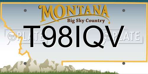 T98IQV Montana License Plate