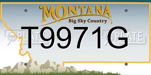 T9971G Montana License Plate