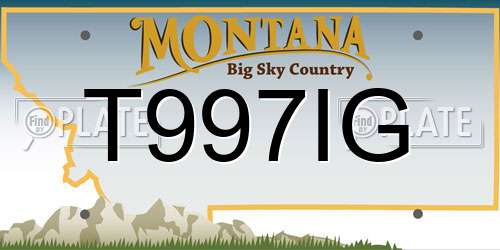 T997IG Montana License Plate