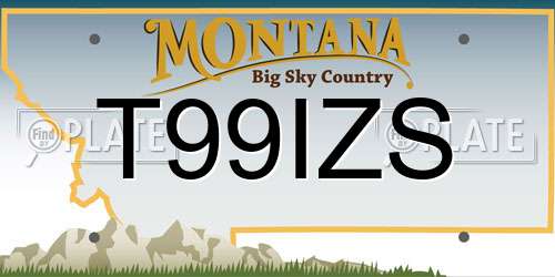 T99IZS Montana License Plate