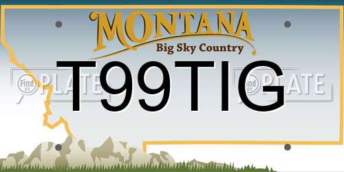 T99TIG Montana License Plate