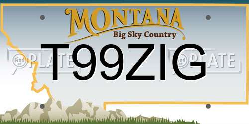 T99ZIG Montana License Plate