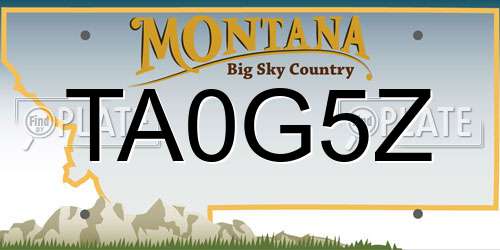 TA0G5Z Montana License Plate
