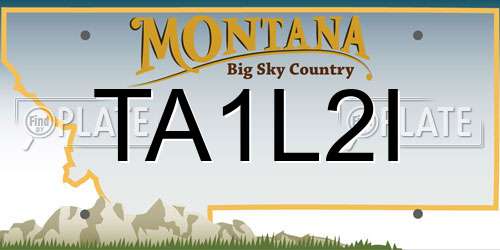 TA1L2I Montana License Plate