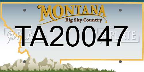 TA20047 Montana License Plate