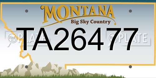 TA26477 Montana License Plate