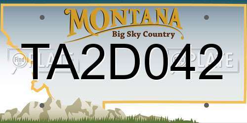 TA2D042 Montana License Plate