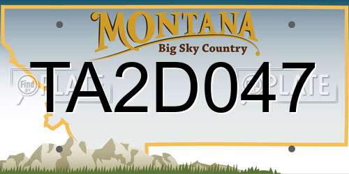 TA2D047 Montana License Plate
