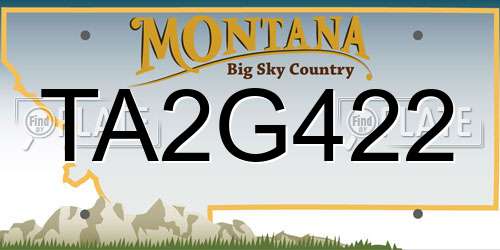 TA2G422 Montana License Plate