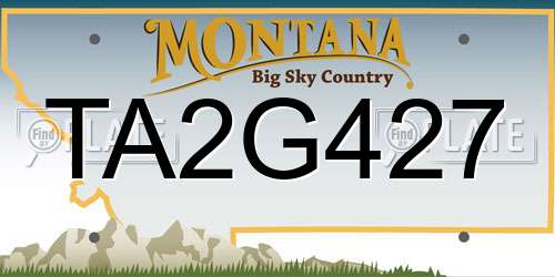 TA2G427 Montana License Plate