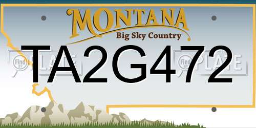 TA2G472 Montana License Plate
