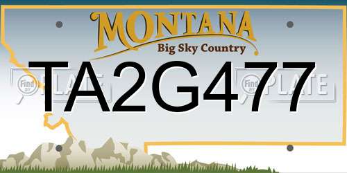 TA2G477 Montana License Plate