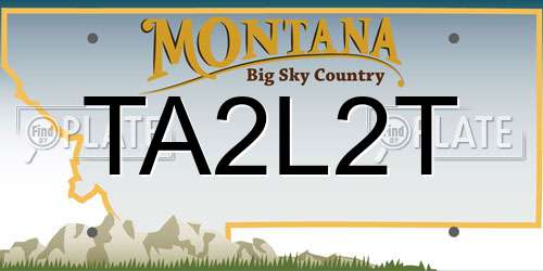 TA2L2T Montana License Plate