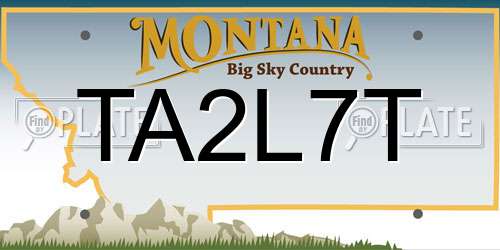 TA2L7T Montana License Plate