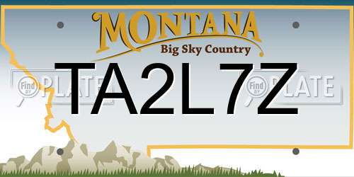 TA2L7Z Montana License Plate