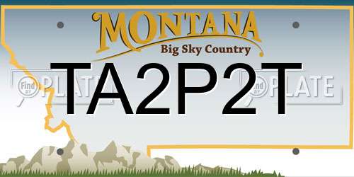 TA2P2T Montana License Plate