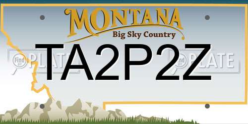 TA2P2Z Montana License Plate