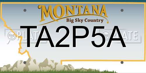 TA2P5A Montana License Plate