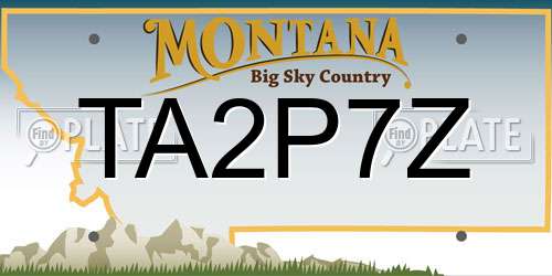 TA2P7Z Montana License Plate