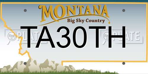 TA30TH Montana License Plate