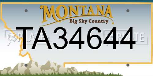 TA34644 Montana License Plate