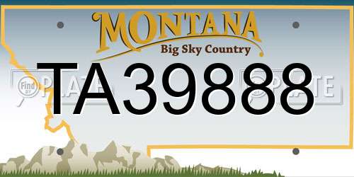 TA39888 Montana License Plate
