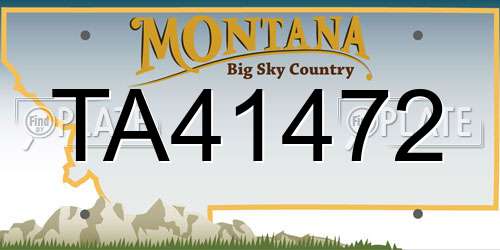 TA41472 Montana License Plate