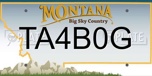 TA4B0G Montana License Plate