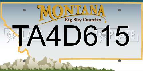 TA4D615 Montana License Plate