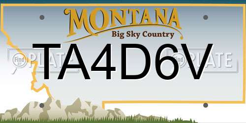 TA4D6V Montana License Plate