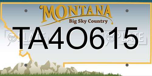 TA4O615 Montana License Plate