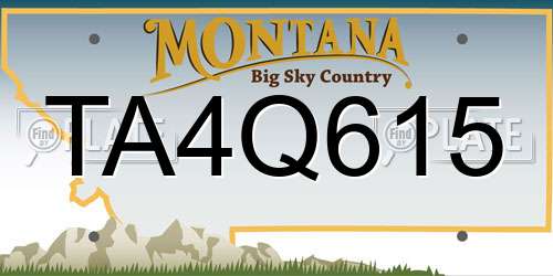 TA4Q615 Montana License Plate