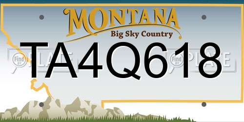 TA4Q618 Montana License Plate