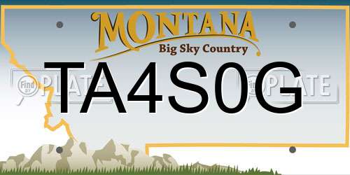 TA4S0G Montana License Plate