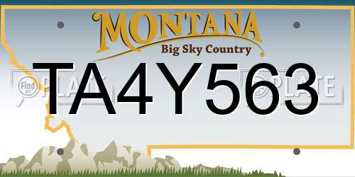 TA4Y563 Montana License Plate