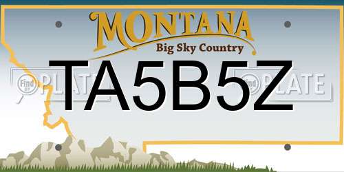 TA5B5Z Montana License Plate