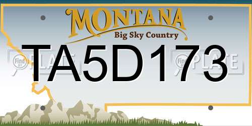 TA5D173 Montana License Plate