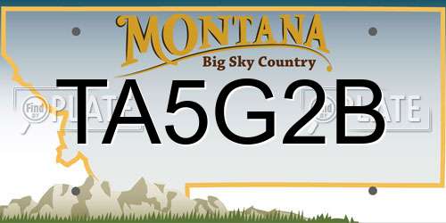 TA5G2B Montana License Plate