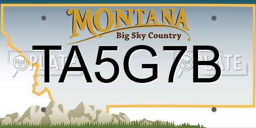 TA5G7B Montana License Plate
