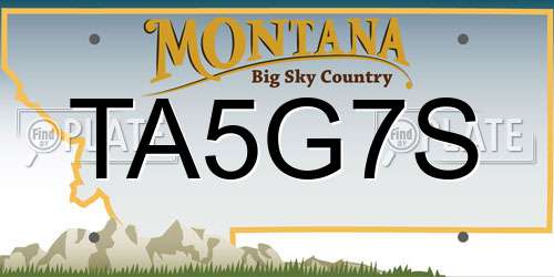 TA5G7S Montana License Plate