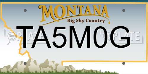 TA5M0G Montana License Plate